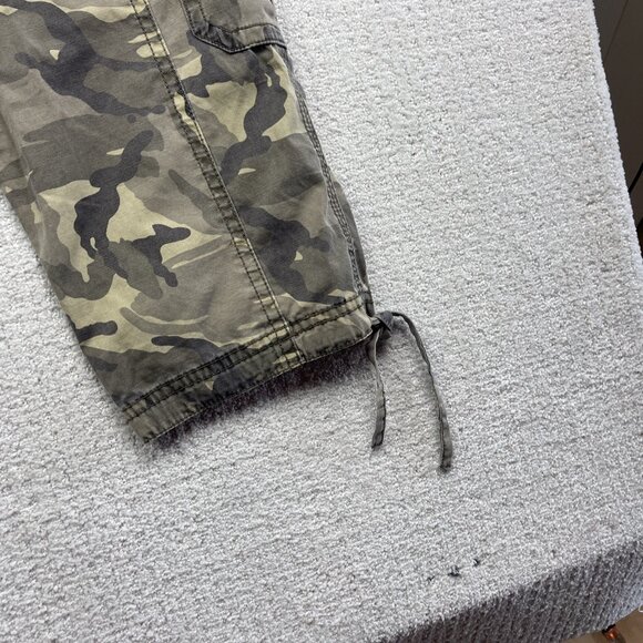 Y2K Point Zero Cargo Shorts Baggy Camo Military Green Tech Pants Men Skater Read - Picture 12 of 14